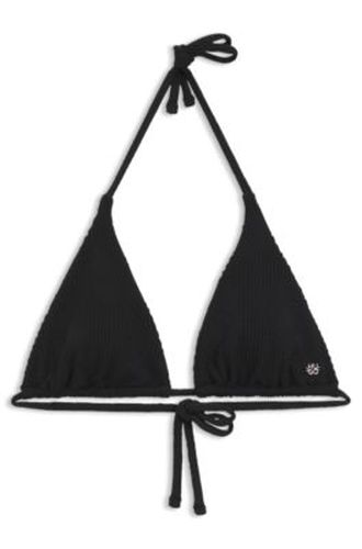 Top de bikini en jacquard avec breloque logo empilé - HUGO - Modalova