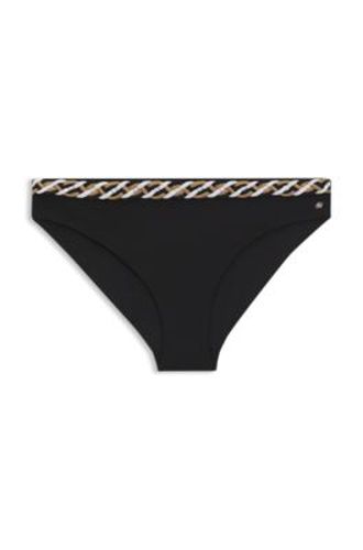 Bas de bikini avec taille tressée à rayures emblématiques - Boss - Modalova