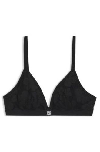 Soutien-gorge triangle en dentelle à fleurs avec garnissage amovible - HUGO - Modalova