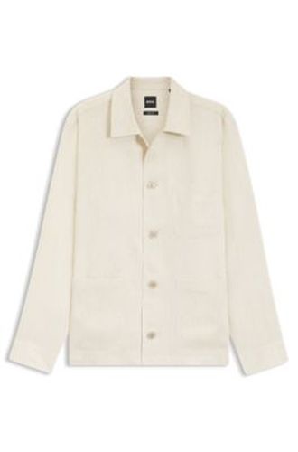 Surchemise coupe décontractée en twill de lin italien - Boss - Modalova