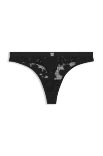 String en dentelle à fleurs avec détail logo revisité - HUGO - Modalova