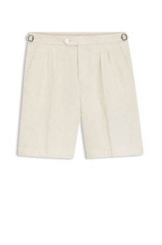 Short Tapered en lin avec plis devant - Boss - Modalova