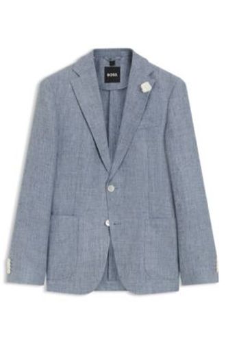 Veste Slim Fit en lin à motif - Boss - Modalova