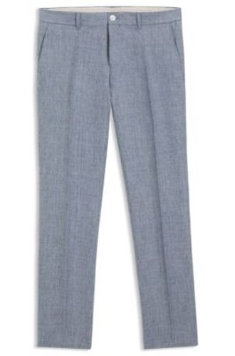 Pantalon Slim en lin à motif - Boss - Modalova