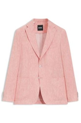 Blazer Slim en lin mélangé à micro motif - Boss - Modalova