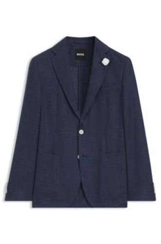 Blazer Slim en lin mélangé à micro motif - Boss - Modalova