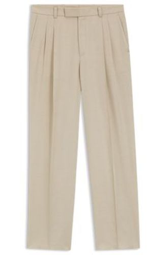 Pantalons coupe oversize en twill drapé - Boss - Modalova