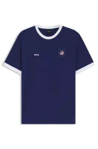 T-shirt en coton stretch avec drapeau du pays et logo - Boss - Modalova