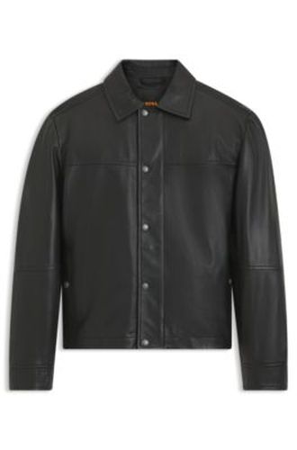 Chemise Regular en cuir à boutons logo en métal - Boss - Modalova