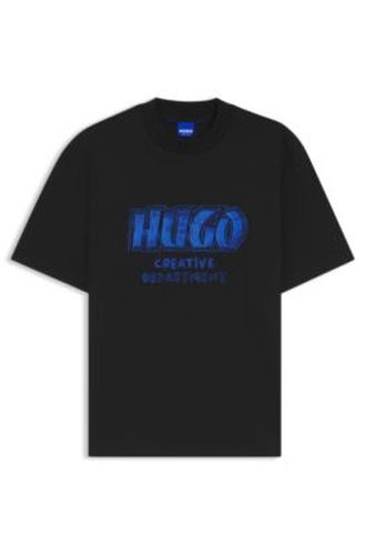 T-shirt en jersey de coton à logo graphique - HUGO - Modalova