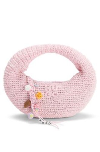 Sac hobo tressé avec breloque à logo - HUGO - Modalova