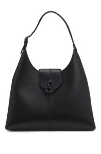 Sac hobo grainé avec monogramme Double B - Boss - Modalova