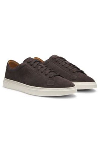 Baskets en cuir suédé avec logo en relief - Boss - Modalova