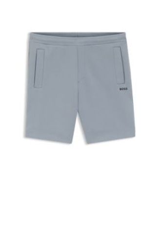 Short en jersey piqué de coton mélangé avec logo brodé - Boss - Modalova