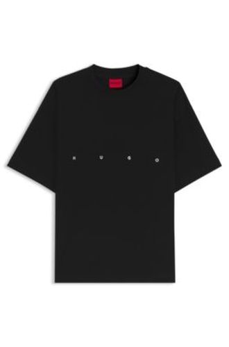 T-shirt Oversize en coton à logo imprimé audacieux - HUGO - Modalova