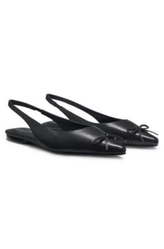 Escarpins à talon ouvert en cuir nappa avec nœud décoratif - HUGO - Modalova
