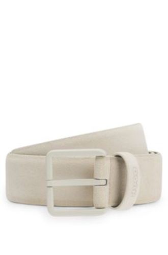 Ceinture en cuir suédé avec boucle ton sur ton à ardillon - HUGO - Modalova