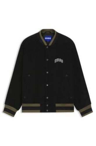 Veste style Varsity en velours côtelé de coton avec patch logoté - HUGO - Modalova