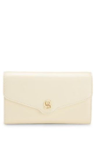 Pochette en cuir avec monogramme Double B en métal - Boss - Modalova