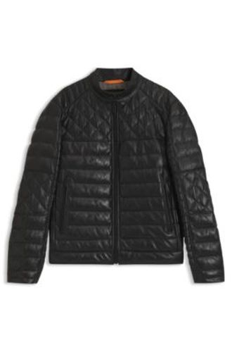 Veste en cuir nappa avec empiècements matelassés - Boss - Modalova