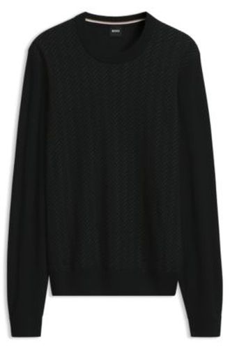 Pull en laine mélangée avec le devant texturé - Boss - Modalova
