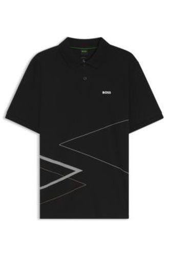 Polo en coton Pima avec imprimé placé - Boss - Modalova