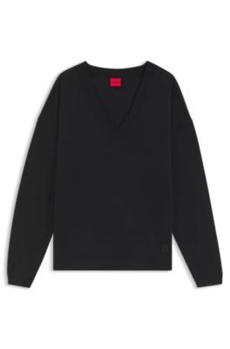 Pull à col V en laine mélangée au cachemire - HUGO - Modalova