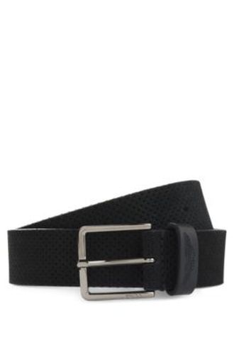 X ASTON MARTIN ceinture en cuir suédé perforée avec logo - Boss - Modalova