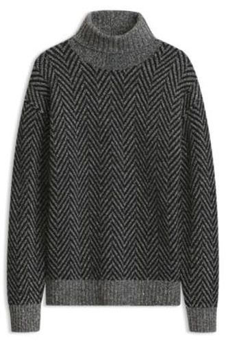 Pull Relaxed à col roulé en maille à chevrons - HUGO - Modalova