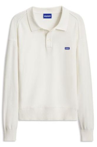 Pull Oversize en coton avec col polo - HUGO - Modalova