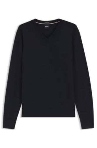 Pull à col V en laine mérinos extra fine - Boss - Modalova