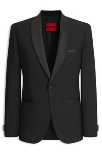 Veste de smoking à revers châle en laine mélangée technique - HUGO - Modalova