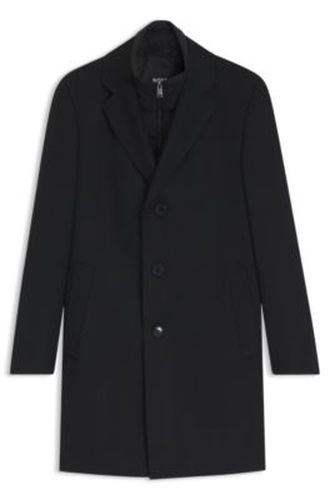 Manteau Slim déperlant en laine mélangée - Boss - Modalova