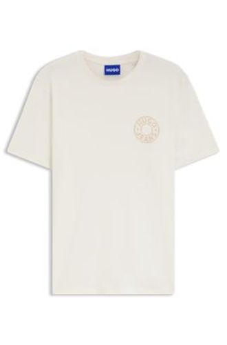 T-shirt Regular en coton avec imprimé bouton de jean - HUGO - Modalova