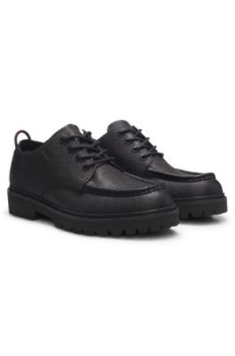 Chaussures derby en cuir grainé avec semelle crantée - HUGO - Modalova