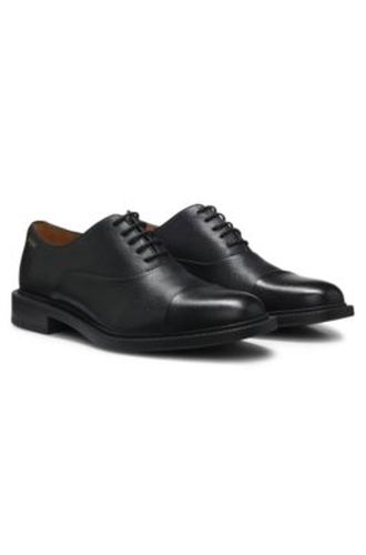 Chaussures Oxford en cuir grainé à bout droit - HUGO - Modalova