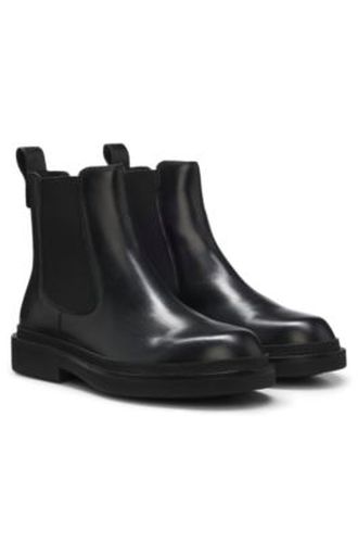 Bottines Chelsea en cuir avec monogramme Double B doré - Boss - Modalova