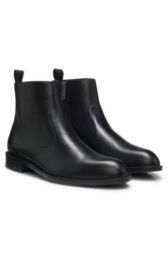 Bottines en cuir grainé avec fermeture éclair latérale - Boss - Modalova