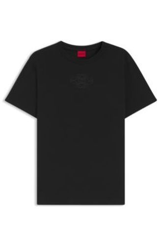 T-shirt en coton à logo brodé - HUGO - Modalova