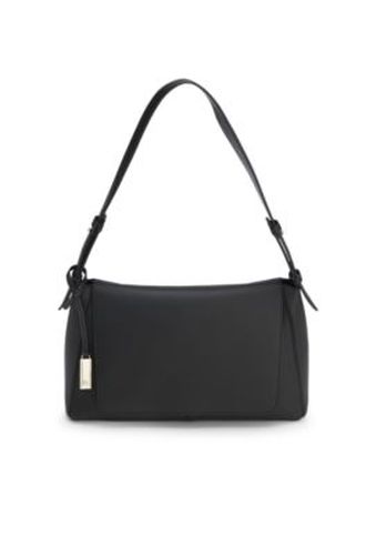 Sac d'épaule en cuir grainé avec plaque logo - Boss - Modalova