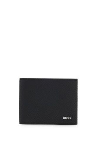 Portefeuille pliant à monogramme emé avec logo métallique - Boss - Modalova