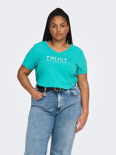 Curvy - Imprimé À Col En V T-shirt - ONLY - Modalova