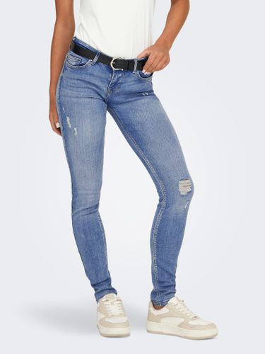 Jeans Skinny Fit Taille Basse Ourlé Destroy - ONLY - Modalova