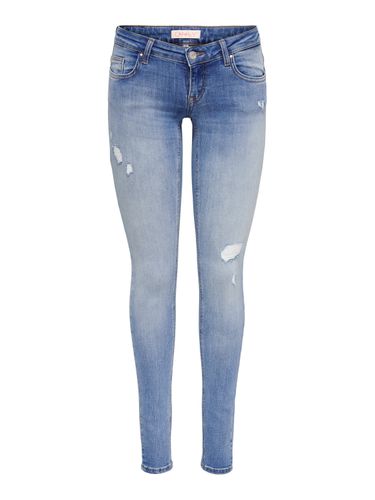Jeans Skinny Fit Taille Basse Ourlé Destroy Petite - ONLY - Modalova
