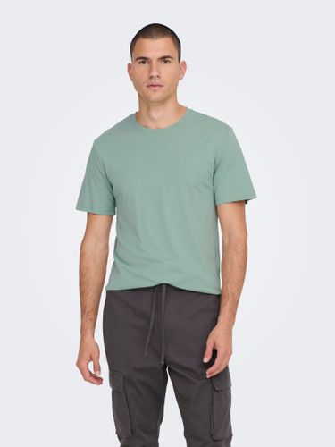 T-shirts Long Line Fit Col Rond - ONLY & SONS - Modalova
