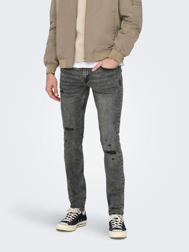 Onsloom Mid. Grey Destroy 4597 Jeans Vd - ONLY & SONS - Modalova