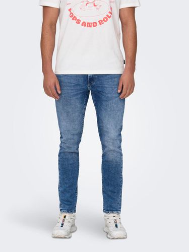 Jeans Slim Fit Taille Moyenne - ONLY & SONS - Modalova