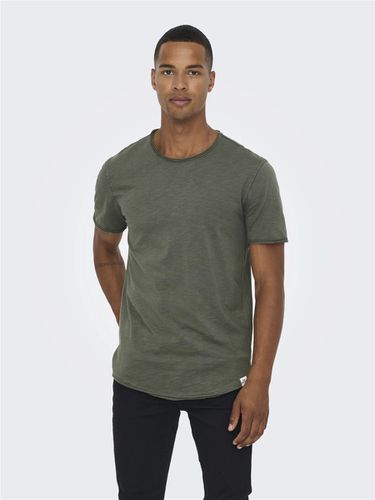 T-shirts Long Line Fit Col rond - ONLY & SONS - Modalova