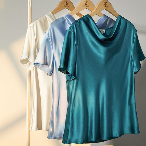 LILYSILK T Shirt Soie Cou De Capot, Ajustement Régulier 100% Soie De Mûrier Léger Et Respirant 44 - LILYSILK - Modalova