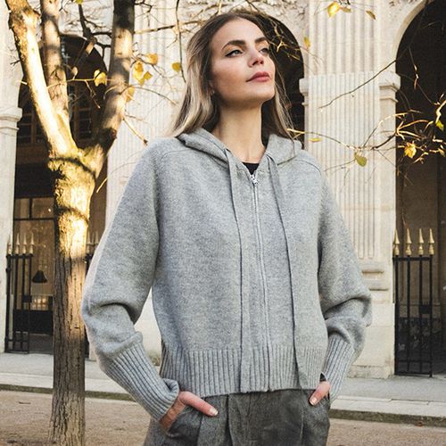 LILYSILK Cardigan Modèle À Capuche, Hauts Poignets Côtelés Laine Et Cachemire Bon Rapport Qualité-Prix, Respectueux De La Peau L - LILYSILK - Modalova